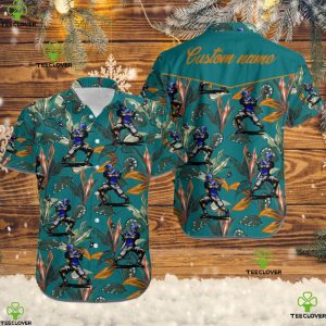 Lacrosse Sporty Women Hawaiian Aloha Tropical Floral Custom Name Shirt For Lacrosse Lovers On Summer Vacation