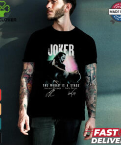Lady Gaga The World Is A Stage Joker Folie a Deux Signatures T shirt