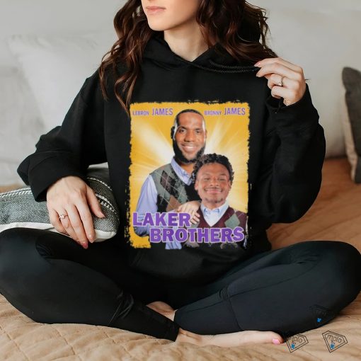 Laker Brothers Lebron James And Bronny James Shirt