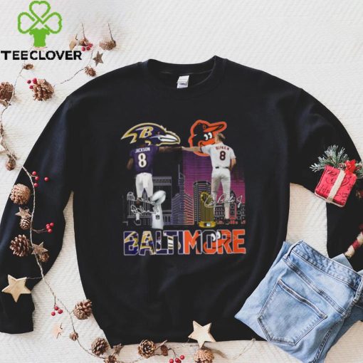 Lamar Jackson And Cal Ripken Jr. Baltimore City Sports Teams Signatures Shirt