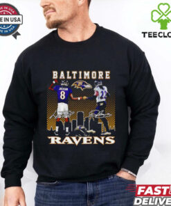 Lamar Jackson and Derrick Henry Baltimore Ravens high five shirt