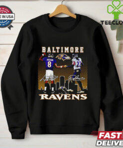 Lamar Jackson and Derrick Henry Baltimore Ravens high five shirt