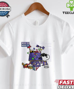 Lamar Jackson x Snoopy Joe Cool MVP Baltimore Ravens Shirt, featuring a fun, collaborative design that combines the iconic Lamar Jackson with the beloved Peanuts character Snoopy. The shirt highlights Lamar Jackson's MVP status with a playful twist, showcasing Snoopy dressed as 