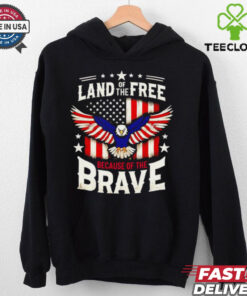 Land of the free because of the brave American Eagle flag shirt