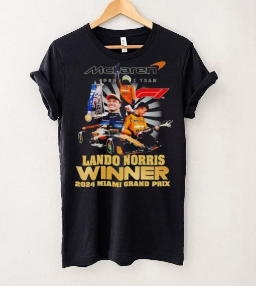 Lando Norris winner 2024 Miami Grand Prix McLaren F1 team shirt