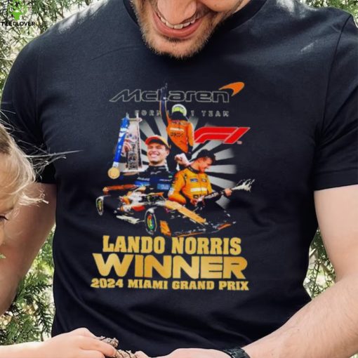 Lando Norris winner 2024 Miami Grand Prix McLaren F1 team shirt