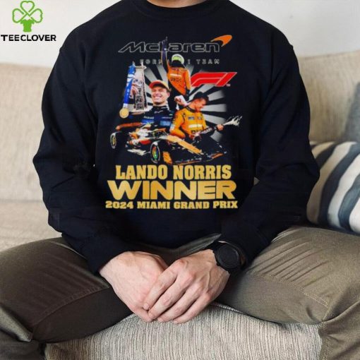 Lando Norris winner 2024 Miami Grand Prix McLaren F1 team shirt