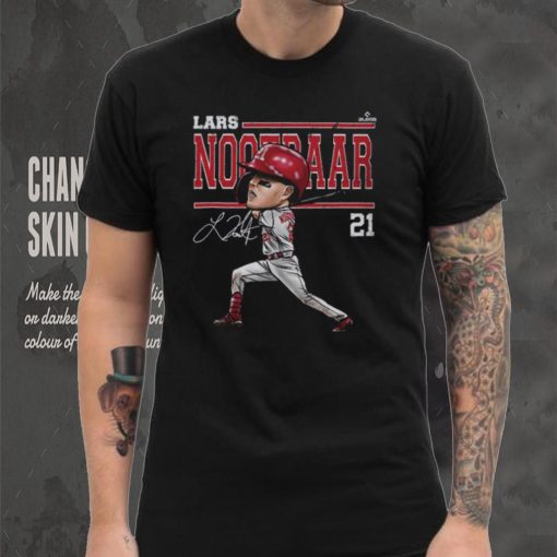 Lars Nootbaar St. Louis Cartoon WHT Shirt