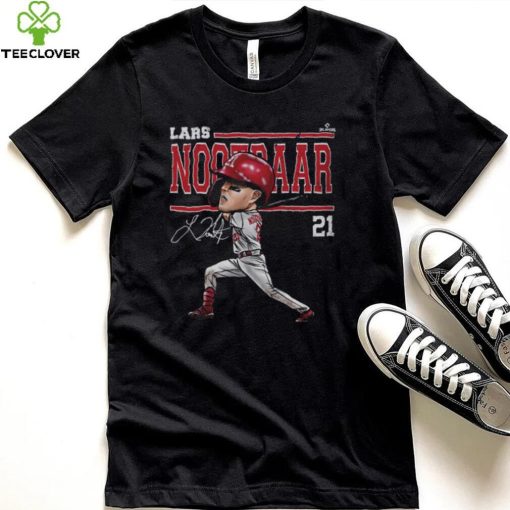 Lars Nootbaar St. Louis Cartoon WHT Shirt