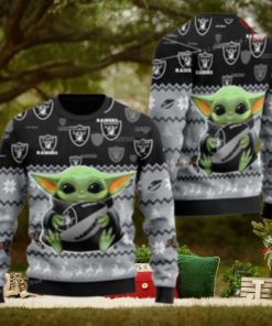 Las Vegas Football Baby Yoda For American Football Fans Ugly Sweater Christmas Party