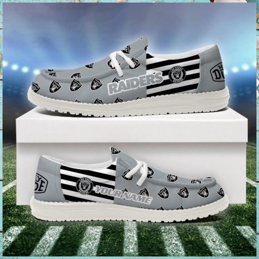 Las Vegas Raiders 2024 Version Personalized Hey Dude Shoes