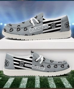 Las Vegas Raiders 2024 Version Personalized Hey Dude Shoes