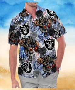 Las Vegas Raiders America Flag Tropical Floral Aloha Hawaiian Shirt