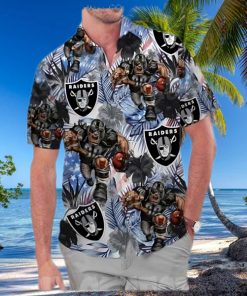 Las Vegas Raiders America Flag Tropical Floral Aloha Hawaiian Shirt