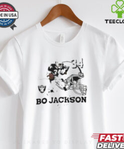 Las Vegas Raiders Bo Jackson #34 born to run signatures shirt