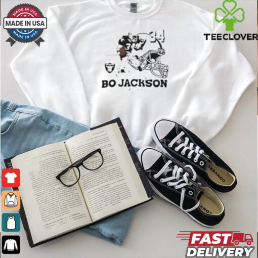 Las Vegas Raiders Bo Jackson #34 born to run signatures shirt