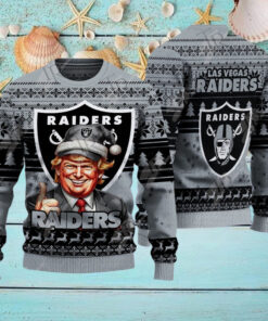 Las Vegas Raiders Christmas Donald Trump Knitted Sweater