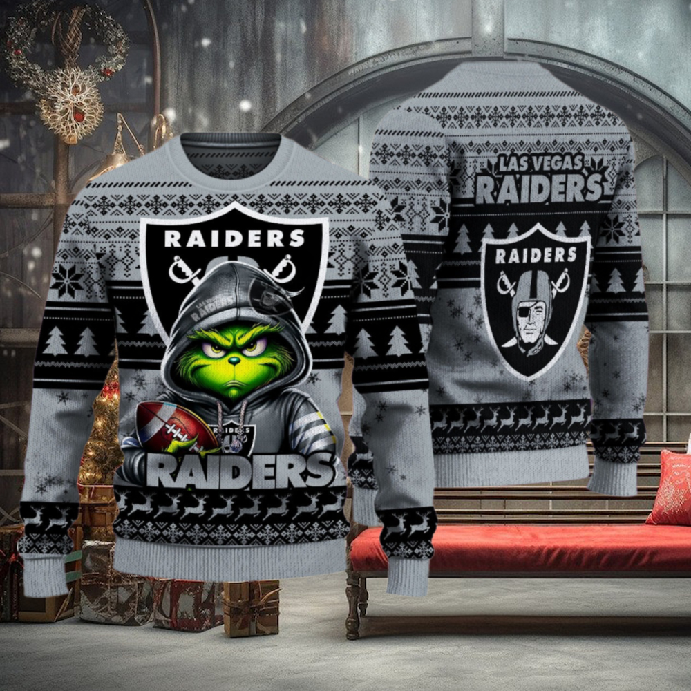 Las Vegas Raiders Christmas Grinch Knitted Sweater Las Vegas Raiders Christmas Grinch Knitted Sweater