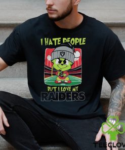 Las Vegas Raiders Christmas Merch Santa Grinch Chibi I Hate People But I Love My Las Vegas Raiders Christmas Shirt