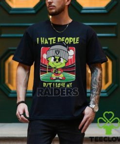 Las Vegas Raiders Christmas Merch Santa Grinch Chibi I Hate People But I Love My Las Vegas Raiders Christmas Shirt