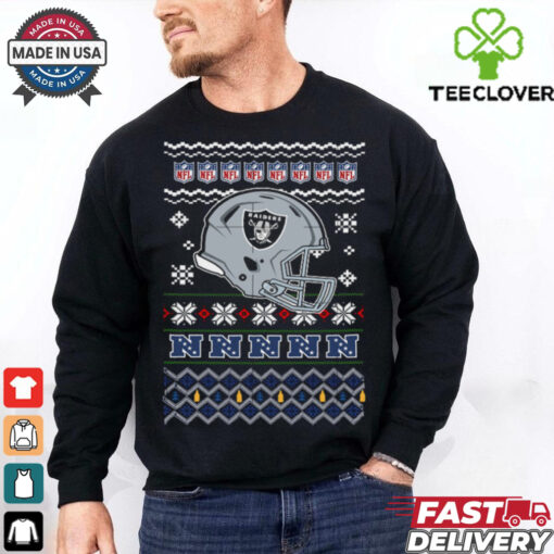 Las Vegas Raiders Christmas NFL football Christmas helmet shirt