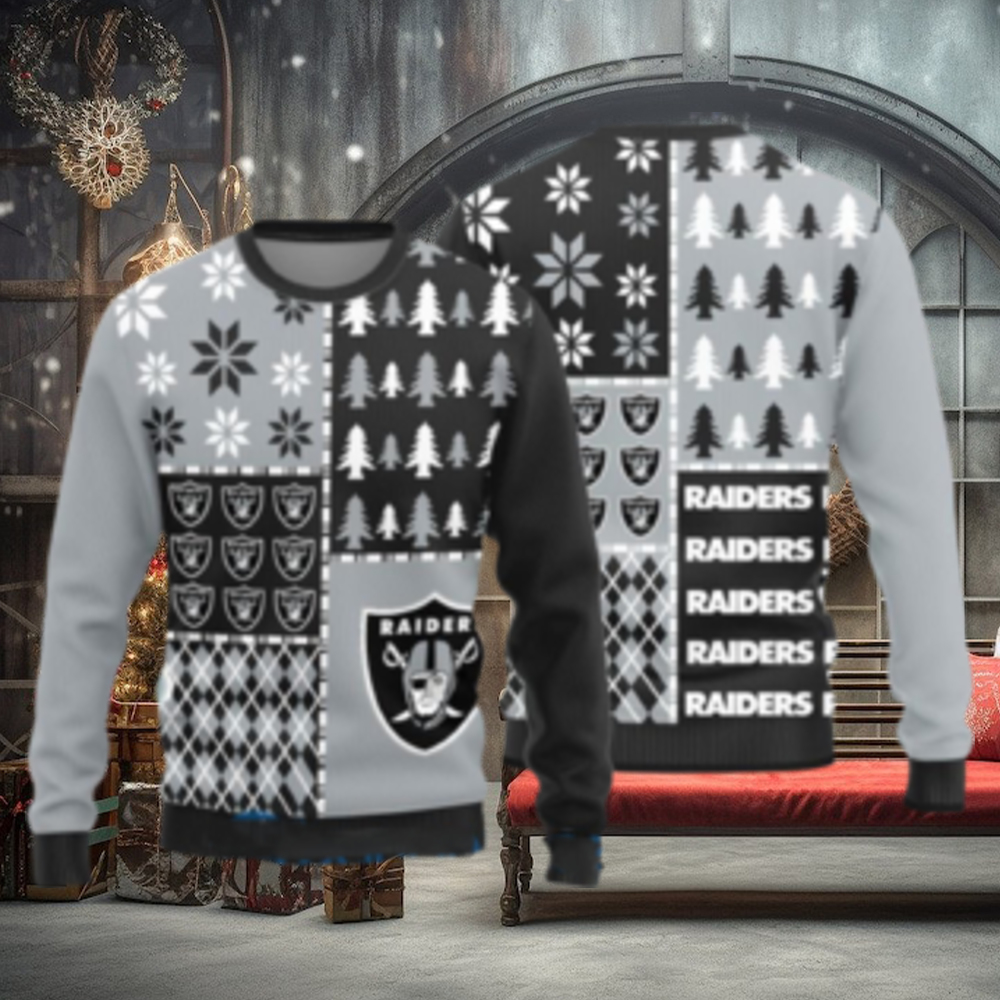 Las Vegas Raiders Christmas Pattern Ugly Christmas Sweater