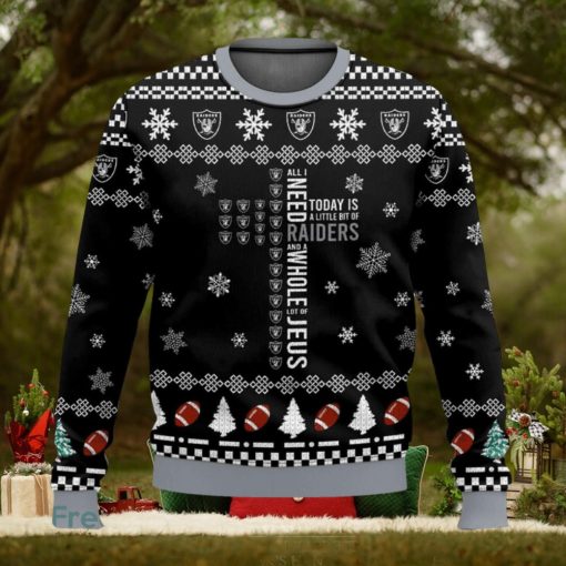 Las Vegas Raiders Cross 3D Sweater Christmas Gift Ugly Christmas Sweate