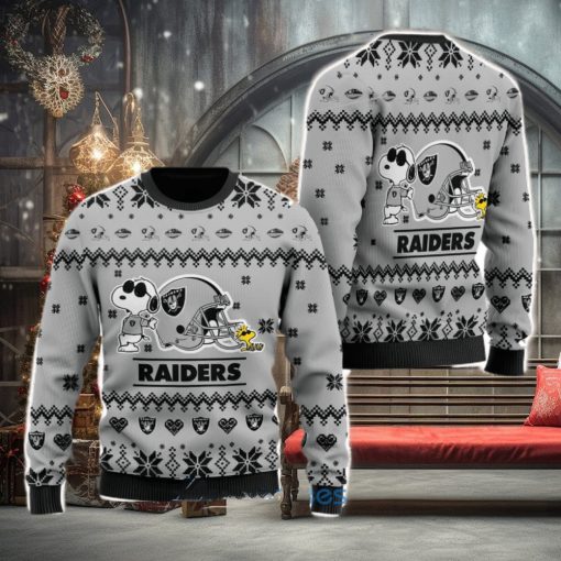 Las Vegas Raiders Cute Snoopy Football Helmet Ugly Christmas Sweater Cute Christmas Gift