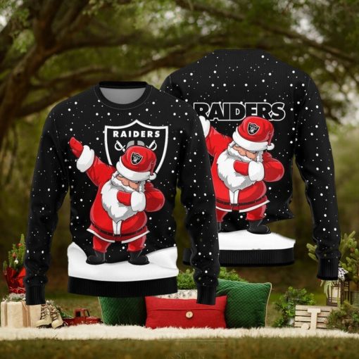 Las Vegas Raiders Dab Santa Knitted Ugly Christmas Sweater AOP Gift For Men And Women