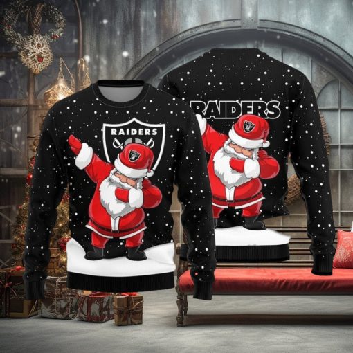 Las Vegas Raiders Dab Santa Knitted Ugly Christmas Sweater AOP Gift For Men And Women