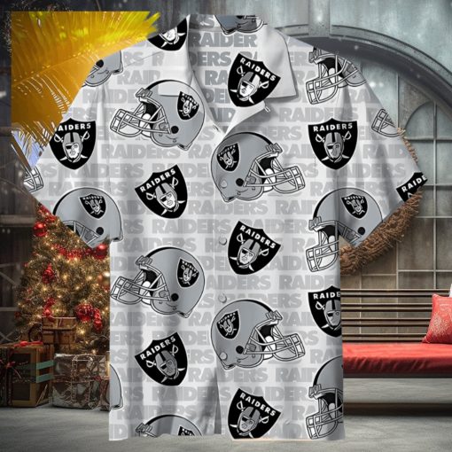 Las Vegas Raiders Football Floral Aloha Hawaiian Shirt Summer Vacation