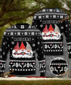 Las Vegas Raiders Gnome Noel Christmas All Over Print Ugly Holiday Sweater