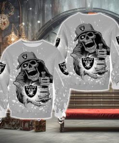 Las Vegas Raiders Halloween Skull Edition Unisex Chime Halloween Ugly Sweater For Men And Women Gift Christmas