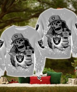 Las Vegas Raiders Halloween Skull Edition Unisex Chime Halloween Ugly Sweater For Men And Women Gift Christmas