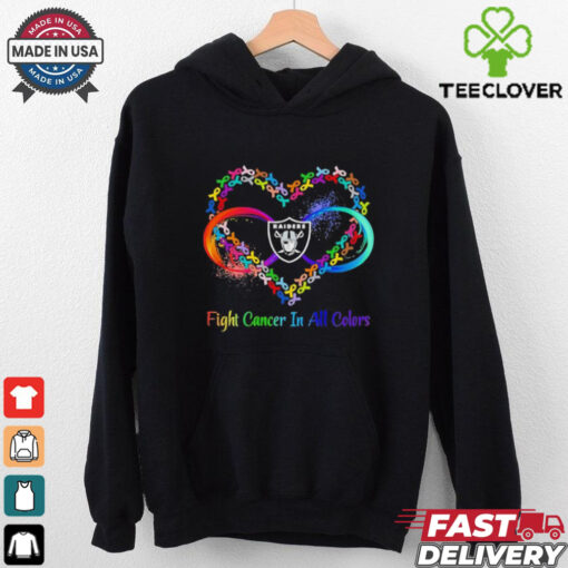 Las Vegas Raiders Heart Fight Cancer in All Colors shirt