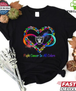 Las Vegas Raiders Heart Fight Cancer in All Colors shirt