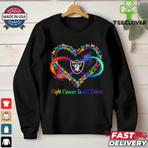 Las Vegas Raiders Heart Fight Cancer in All Colors shirt