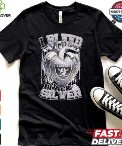 Las Vegas Raiders I bleed Raiders black and silver shirt