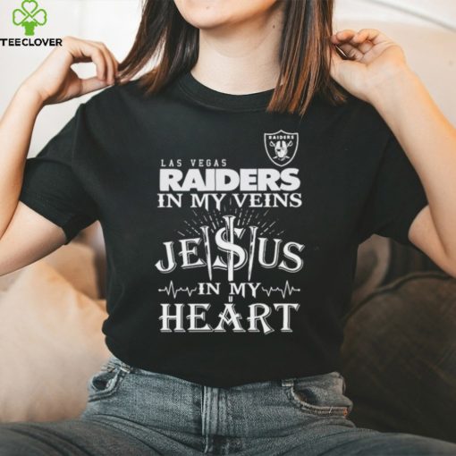 Las Vegas Raiders In My Vien Jesus In My Heart Logo Shirt