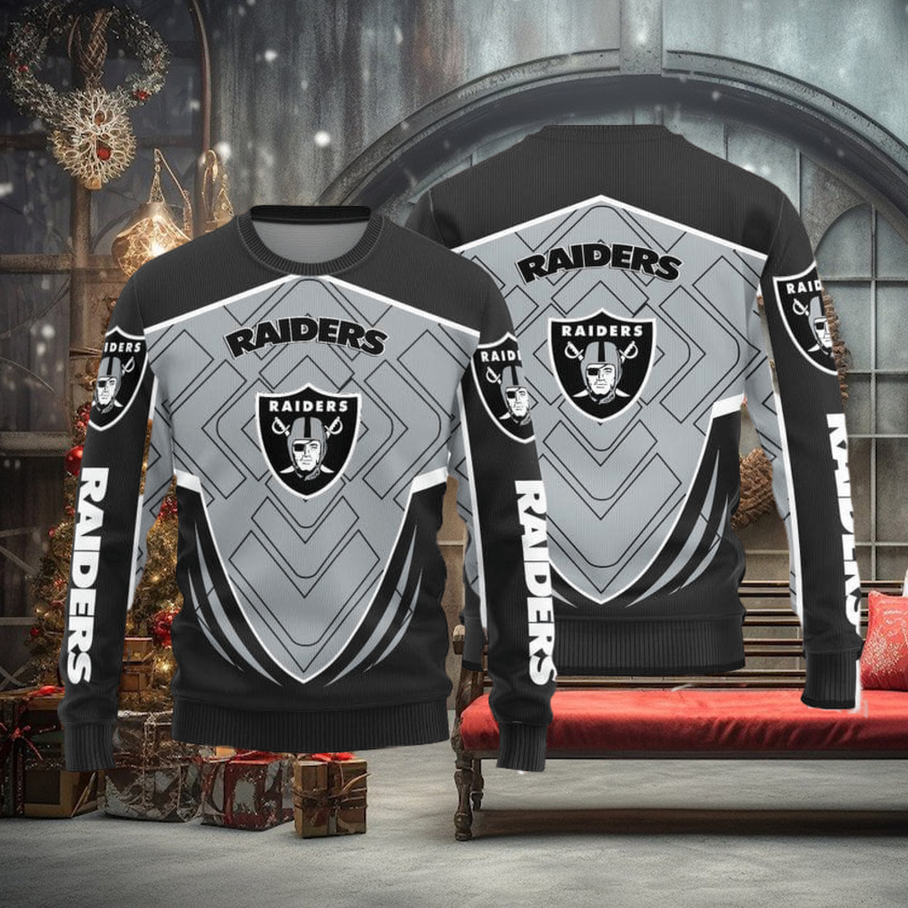 Raiders Football Christmas Knitted Sweater For Men And Women - YesItCustom