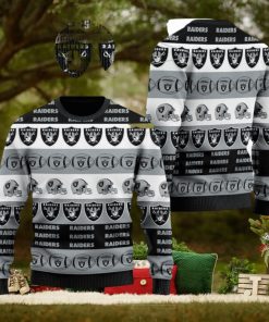 Las Vegas Raiders NFL American Football Team Logo Helmet Symbols Ugly Christmas Sweater