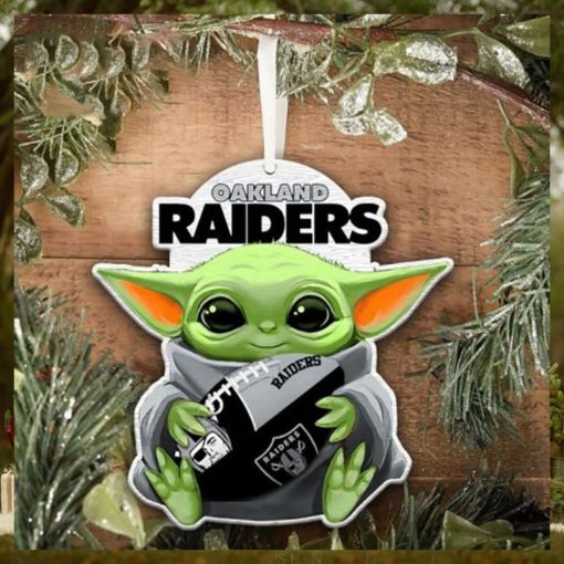 Las Vegas Raiders NFL Baby Yoda Star Wars Christmas  Ornament