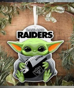 Las Vegas Raiders NFL Baby Yoda Star Wars Christmas  Ornament