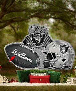 Las Vegas Raiders NFL Custom Name Rugby Ball Helmet Custom Shape Christmas Ornament