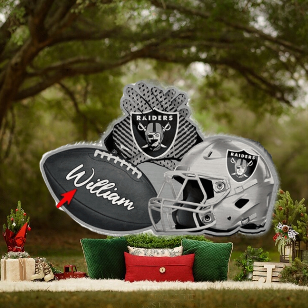 Las Vegas Raiders NFL Custom Name Rugby Ball Helmet Custom Shape Christmas Ornament Las Vegas Raiders NFL Custom Name Rugby Ball Helmet Custom Shape Christmas Ornament