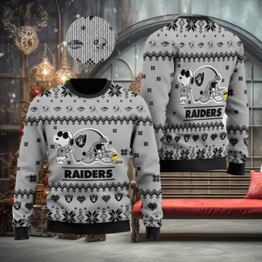 Las Vegas Raiders NFL Cute The Snoopy Show Football Helmet Ugly Christmas Sweater
