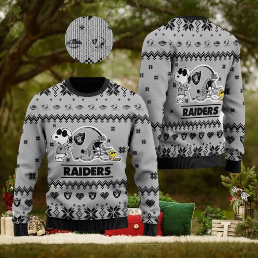 Las Vegas Raiders NFL Cute The Snoopy Show Football Helmet Ugly Christmas Sweater