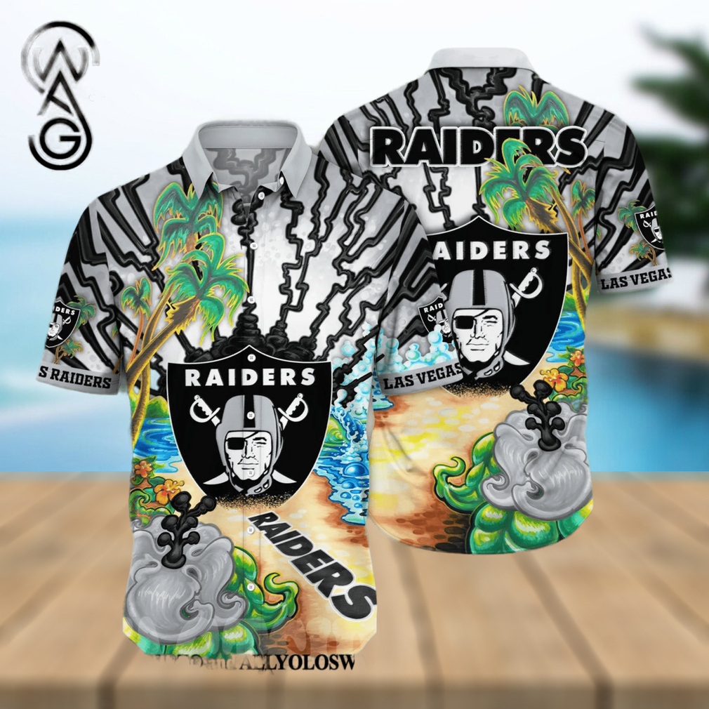 Las Vegas Raiders NFL Flower Classic Full Printed Hawaiian Shirt Las Vegas Raiders NFL Flower Classic Full Printed Hawaiian Shirt