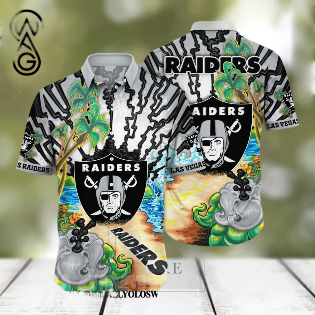 Las Vegas Raiders NFL Flower Classic Full Printed Hawaiian Shirt Las Vegas Raiders NFL Flower Classic Full Printed Hawaiian Shirt