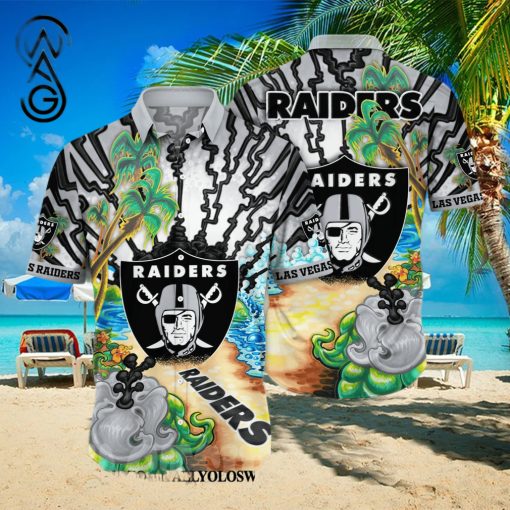 Las Vegas Raiders NFL Flower Classic Full Printed Hawaiian Shirt
